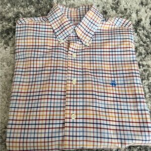 Brooks Brothers Blue and Orange Checkered Shirt